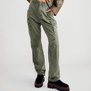 Oneteaspoon Free People Green Cargo Pants Frayed Hem Size 30